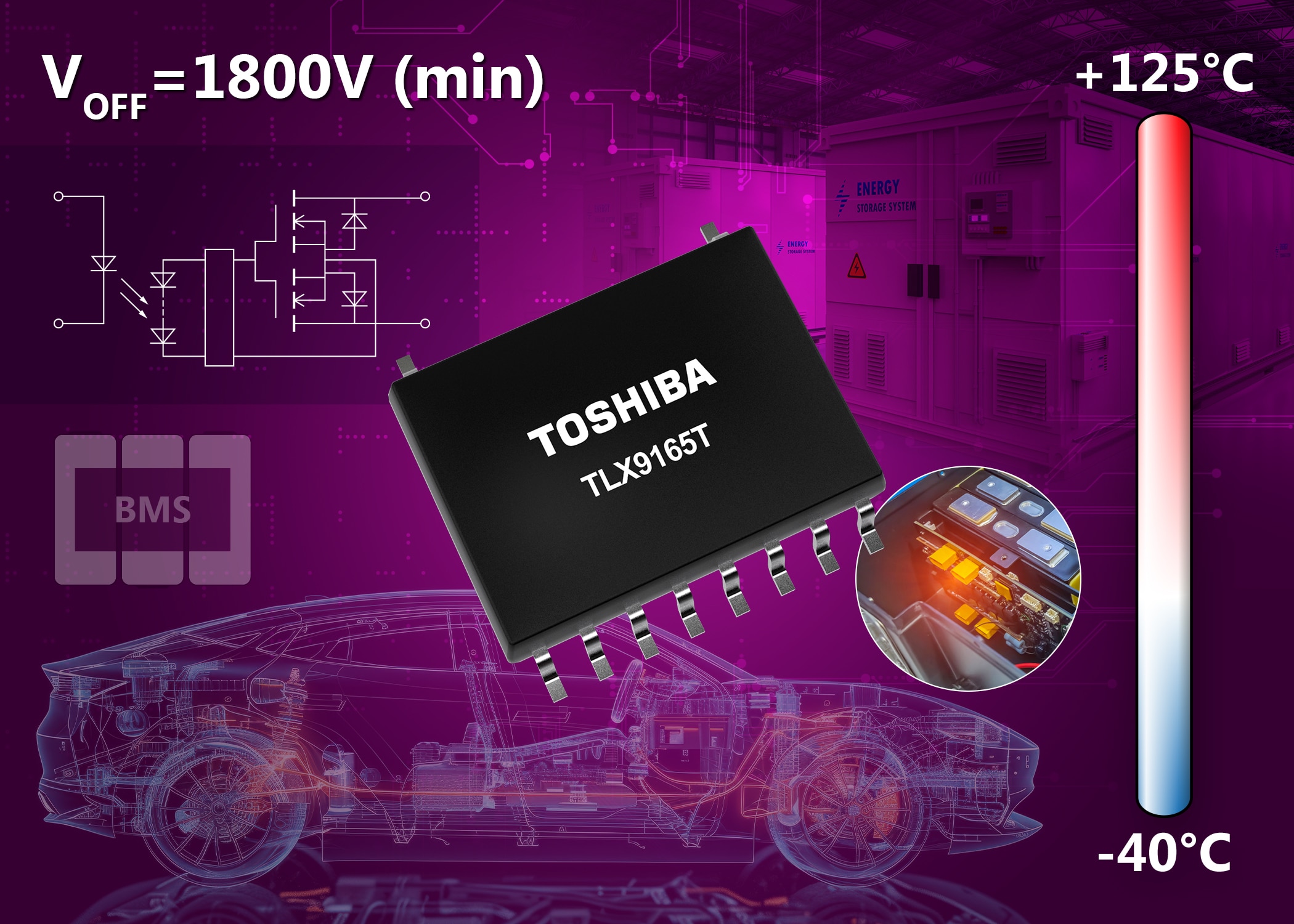 Toshiba Launches High-Voltage Photorelay for EV BMS
